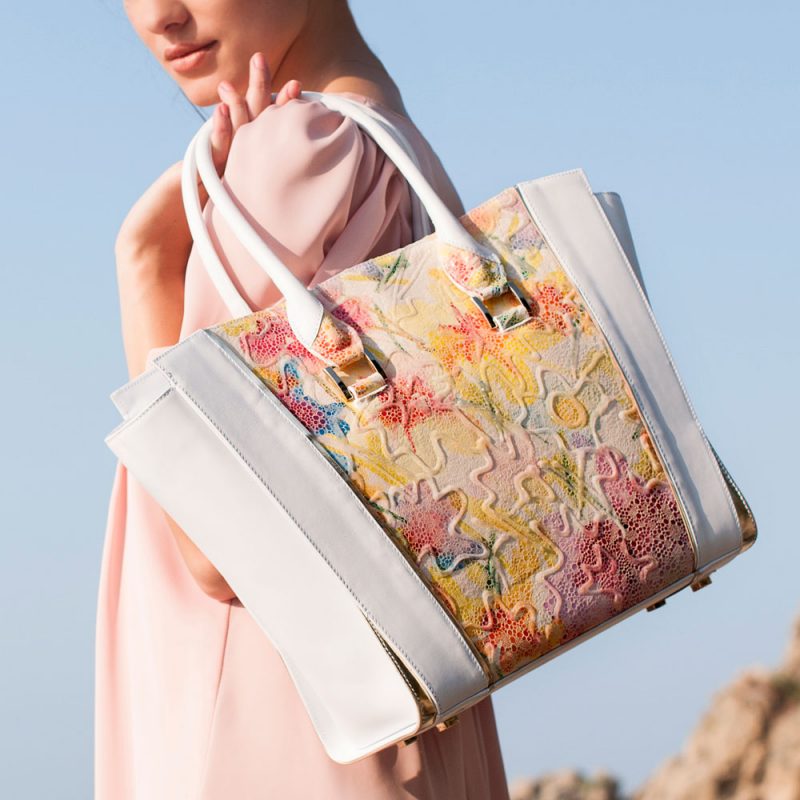 13006-Thera-shopper-tote-handbag-flower-print-hand-painted-leather-model
